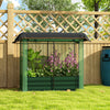 Outsunny Galvanized Raised Garden Bed With Crop Cage And Shade Cloth Green