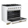 Forno Antico 36" Freestanding Gas Range, White, Convection Oven- FFSGS6219-36WHT | Cuisiniere a gaz autonome Antico de 36", blanc, avec four a convection – FFSGS6219-36WHT