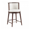 Evalyn Modern Wood Upholstered Counter Stool in White - Set of 3 | Tabouret de comptoir moderne en bois et tissu Evalyn, blanc - Lot de 3