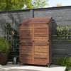 Outsunny Wood Shed, Outdoor Storage Cabinet With Double Doors, Mixed-brown