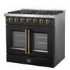 Forno Galiano 36" Black Gas Range, 4.32 cu.ft- FFSGS6444-30BLK | Cuisiniere a gaz noire Galiano 36 pouces, 4,32 pi³ – FFSGS6444-36BLK
