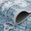 Aqua Green Flora Washable Non-slip Low Pile Area Rug 5'x7' | Tapis Vert Floral Lavable Antiderapant A Poils Ras 5'x7'