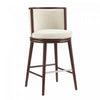 Evalyn Modern Wood Upholstered Barstool in Cream - Set of 3 | Tabouret de bar moderne en bois et tissu creme Evalyn - Lot de 3