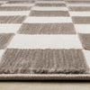 Leopold Checkered Brown White Geometric Area Rug - 7'10" x 10'6"|Carpette géométrique Leopold brune et blanche à motif de carreaux - 7 pi 10 po x 10 pi 6 po