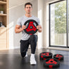 Soozier 88 lbs Weight Plates Set, 6-Piece with Handles, Black and Red