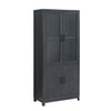 Jodie Mid-Century Modern 31" Bookcase Cabinet in Charcoal Gray (6-Shelf) | Armoire bibliotheque Jodie style mi-siecle moderne 79 cm en gris charbon (6 etageres)