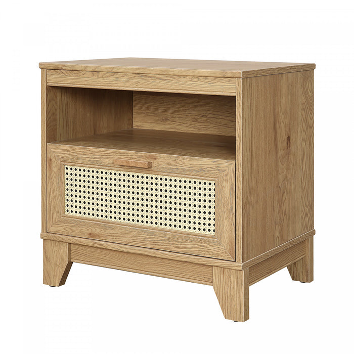 Sheridan Mid-Century Modern 22\" Nightstand in Natural (1-Drawer) - Set of 2