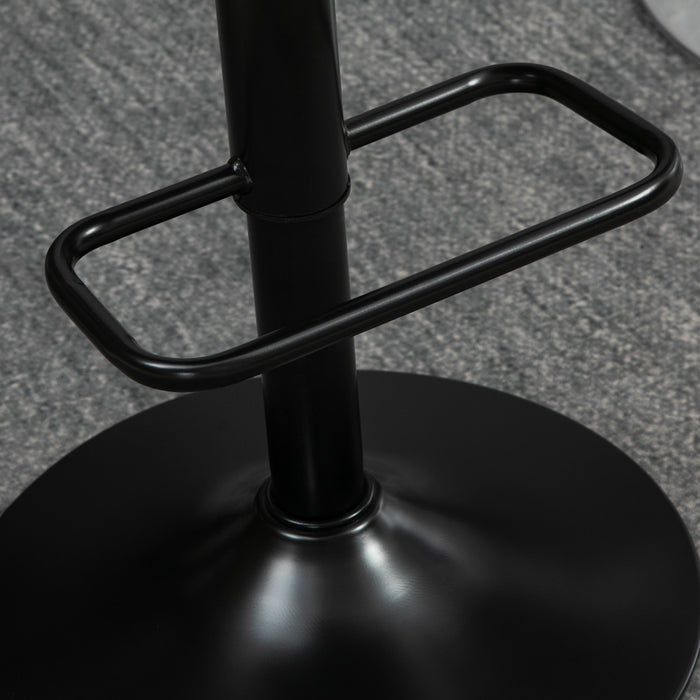 HOMCOM Adjustable Bar Stools Set of 2 with Footrest Back for Dining Room
