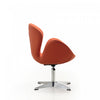 Raspberry Modern Upholstered Swivel Lounge Chair in Orange - Set of 2 Accent Chair | Fauteuil lounge pivotant moderne Raspberry en tissu orange - Lot de 2