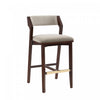 Patricia Modern Wood Upholstered Barstool in Linen - Set of 2 | Tabouret de bar moderne en bois Patricia avec revetement en lin - Lot de 2
