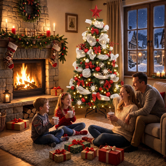 HOMCOM 6ft Prelit Chri stmas Tree Spruce with 8 Modes, 800 Tips, 200 LEDs