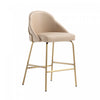 Gracie Modern Metal Upholstered Counter Stool in Tan and Gold - Set of 2 | Tabouret de comptoir moderne en metal Gracie, rembourre, coloris beige et dore - Lot de 2