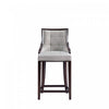Fifth Avenue Traditional Wood Upholstered Counter Stool in Light Gray - Set of 2 | Tabouret de comptoir traditionnel en bois Fifth Avenue avec assise rembourree, gris clair - Lot de 2