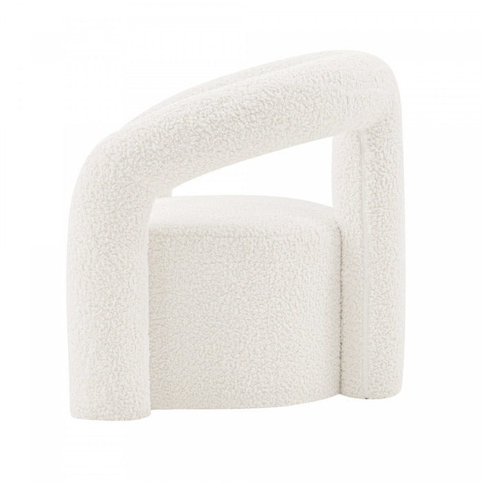 Darian Modern Boucle Lounge Chair in White - Set of 2