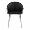 LumiSource Claire Faux Leather Contemporary Glam Dining Chair - Silver/Black|Chaise de salle à manger somptueuse contemporaine Claire en similicuir - argentée et noire
