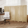 HOMCOM 4.7' 6 Panel Room Divider with Pegboard Display for Indoor, Natural