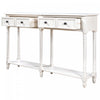 Phyllis Solid Wood Console Table With Drawers And Bottom Shelf - Ivory White | Table Console Phyllis En Bois Massif Avec Tiroirs Et Etagere Inferieure - Ivoire Blanc