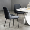 HOMCOM Dining Chairs Set of 2, PU Leather Kitchen Chairs with Steel Legs