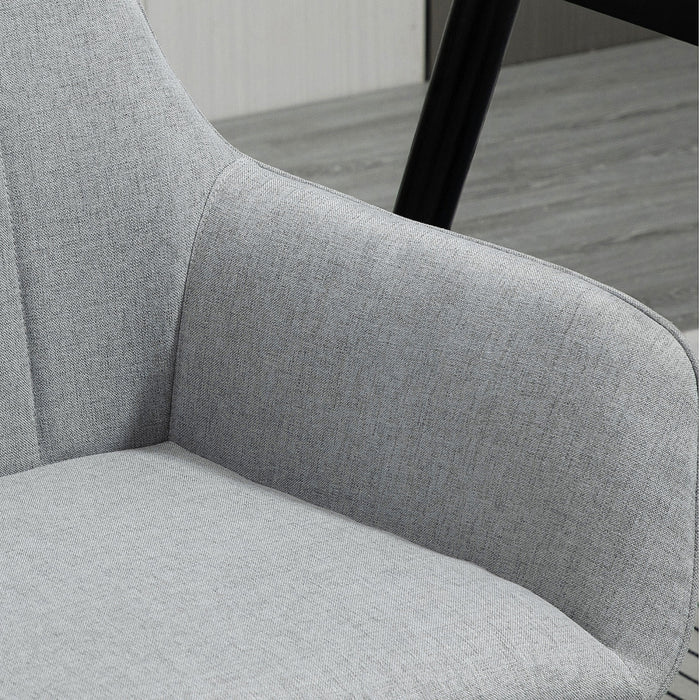HOMCOM Dining Chairs Set of 2, Upholstered Accent Chairs with Metal Legs