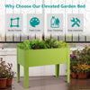 Costway 24" X11" Outdoor Elevated Garden Plant Stand Raised Tall Flower Bed Box