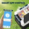 Outsunny 12 Volt Car Refrigerator, 42QT Car Fridge Freezer with App Control, 12/24V DC and 100-240V AC, -4℉-68℉, Electric Compressor Cooler with Wheels for RV Truck Camping Travel
