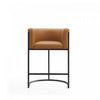 Cosmopolitan Mid-Century Modern Metal Upholstered Counter Stool in Camel - Set of 3 Bar Stool | Tabouret de comptoir moderne du milieu du siecle en metal et tissu, coloris camel - Lot de 3