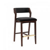 Patricia Modern Wood Upholstered Barstool in Black - Set of 2 | Tabouret de bar moderne Patricia en bois et tissu noir - Lot de 2