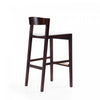 Klismos Mid-Century Modern Wood Upholstered Barstool in Ivory - Set of 3 | Tabouret de bar en bois rembourre ivoire style Klismos mi-siecle moderne - Lot de 3