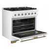 Forno Antico 36" Dual Fuel Gas Range, White, 4.5 cu.ft. - FFSGS6113-36WHT | Cuisiniere a double combustible Antico de 36 po, blanche, 4,5 pi³ -FFSGS6113-36WHT