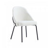 Gracie Modern Metal Vegan Leather Dining Chair in White and Black | Chaise de salle a manger moderne Gracie en metal et cuir vegetalien blanc et noir