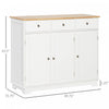 HOMCOM Coffee Bar Cabine, Kitchen Cabinet with Drawers, White