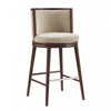 Evalyn Modern Wood Upholstered Barstool in Natural - Set of 3 | Tabouret de bar moderne en bois et tissu Evalyn, naturel - Lot de 3