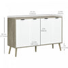 HOMCOM 47" Sideboard, Buffet Cabinet with Adjustable Shelves, Grayish Brown