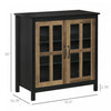HOMCOM Kitchen Sideboard with Glass Doors Buffet Cabinet Accent Cabinet