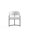 Augusta Modern Metal Vegan Leather Dining Chair in White - Set of 4 | Chaise de salle a manger Augusta moderne en metal et cuir vegetalien blanc - Lot de 4