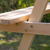 Outsunny Wood Picnic Table Set With Built-in Benches Umbrella Hole Natural