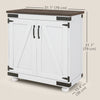 HOMCOM Storage Cabinet, Buffet Sideboard with Barn Door, Adjustable Shelf