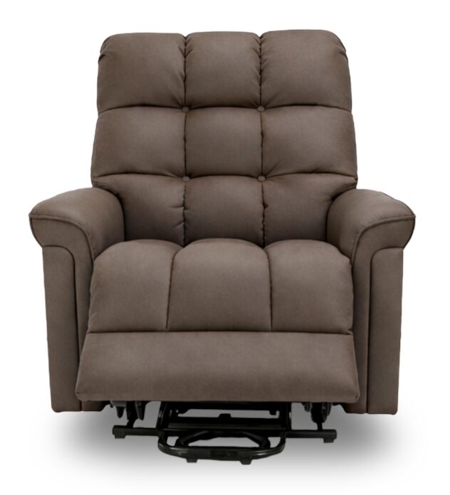 Linden 35.5\" Leather-Look Power Reclining Lift Chair - Brown