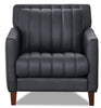 Hydeline Archer Leather Chair - Blue|Fauteuil Archer en cuir de Hydeline - bleu