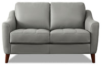 Hydeline Ersa Leather Loveseat - Grey