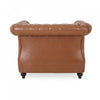 Gibbon Comfy Faux Leather Upholstery Arm Chair With Tufted Back,brown Accent Chair | Gibbon Fauteuil Confortable Avec Revetement En Similicuir Et Dossier Capitonne, Marron