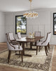 Grand Traditional Wood Upholstered Dining Chair in Light Gray - Set of 4 | Grand fauteuil de salle a manger traditionnel en bois avec revetement en tissu gris clair - Lot de 4