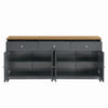 Grace 55.1" Rustic Wood Buffet Cabinet with Doors and Drawers,Grey Accent Cabinet | Grace Buffet en Bois Rustique de 55,1" avec Portes et Tiroirs, Gris