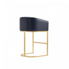 Louvre Mid-Century Modern Metal Upholstered Counter Stool in Black - Set of 3 Bar Stool | Tabouret de comptoir rembourre en metal noir style mid-century modern Louvre - Lot de 3