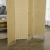 Homcom 4-panel Folding Divider Room, Wave Fiber Privacy Screen|Homcom Separation De Piece Pliante A 4 Panneaux, Ecran De Confidentialite En Fibre D'onde