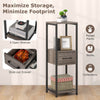 Costway 2 Pack 3 Tier Tall Metal Plant Stand Indoor Plant Table With Drawer Anti-tipping Devices