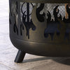Outsunny 24" Round Outdoor Fire Pit 2-in-1 Firepit Bowl W/ Lid, Grill|Outsunny Foyer Exterieur Rond De 24 Po, Foyer 2 En 1 Avec Couvercle, Grill