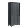 Jodie Mid-Century Modern 31" Bookcase Cabinet in Charcoal Gray (6-Shelf) | Armoire bibliotheque Jodie style mi-siecle moderne 79 cm en gris charbon (6 etageres)
