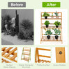 Costway Bamboo Ladder Plant Stand 3-tier Foldable Flower Pot Display Shelf Rack Natural