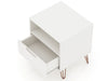Rockefeller Mid-Century Modern 20" Nightstand in White (1-Drawer) - Set of 2 | Table de nuit Rockefeller Mid-Century Modern 20" en blanc (1 tiroir) - Lot de 2